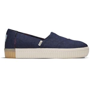TOMS Womens Alpargata Indio Platform Slip On Flats Casual - Blue - Size 8